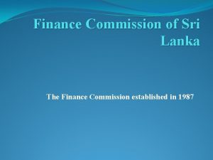 Finance commission of sri lanka