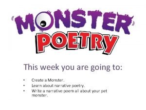 Monster poem examples
