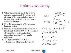 Inelastic scattering When the scattering is not elastic
