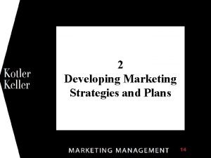 1 2 Developing Marketing Strategies and Plans Chapter