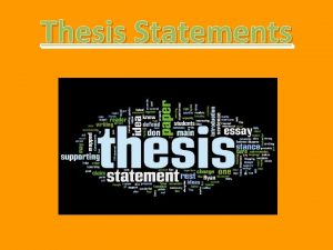 Good thesis statement examples