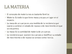 Concepto de materia