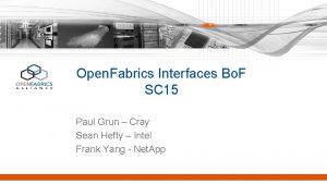 Open Fabrics Interfaces Bo F SC 15 Paul