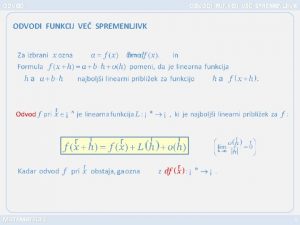 Funkcije več spremenljivk