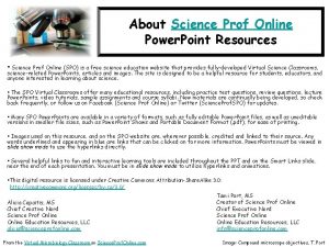 About Science Prof Online Power Point Resources Science