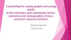 Counselling for young people and young adults in