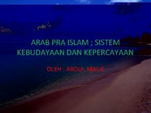 Sistem kepercayaan arab pra islam
