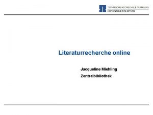 Th nürnberg literaturrecherche