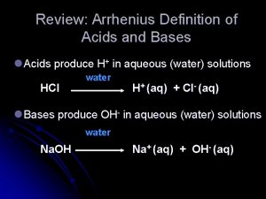 Arrhenius definition.