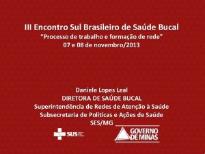 III Encontro Sul Brasileiro de Sade Bucal Processo