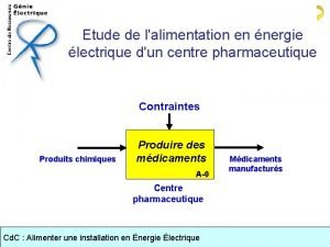 Etude de lalimentation en nergie lectrique dun centre