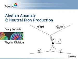 Abelian Anomaly Neutral Pion Production Craig Roberts Physics