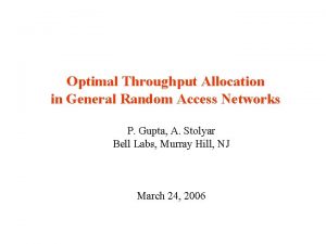 Optimal Throughput Allocation in General Random Access Networks