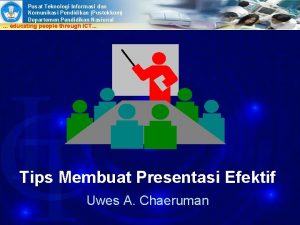 Pusat Teknologi Informasi dan Komunikasi Pendidikan Pustekkom Departemen