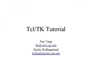 Tcl tk tutorial