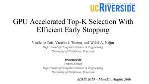 GPU Accelerated TopK Selection With Efficient Early Stopping