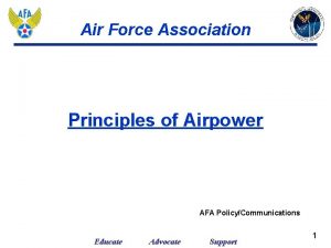 Air Force Association Principles of Airpower AFA PolicyCommunications