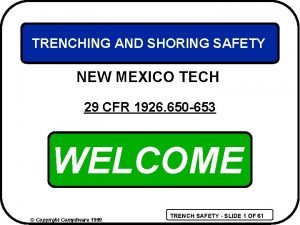 TRENCHING AND SHORING SAFETY NEW MEXICO TECH 29