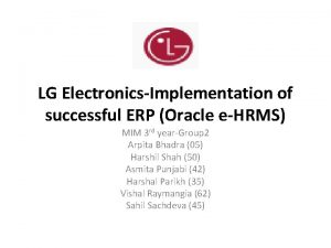 Lg electronics erp implementation