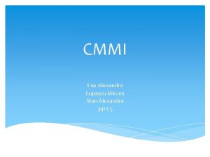CMMI Ene Alexandra Lupacu Mircea Stan Alexandra 341 CMMI Ene Alexandra Lupacu Mircea Stan Alexandra 341