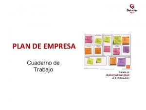 PLAN DE EMPRESA Cuaderno de Trabajo Basado en