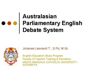 Australasian Parliamentary English Debate System Johanes Leonardi T