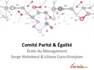 Comit Parit galit cole du Management Serge Abiteboul