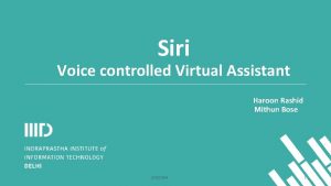 Siri Voice controlled Virtual Assistant Haroon Rashid Mithun