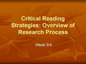 Stages of critical reading