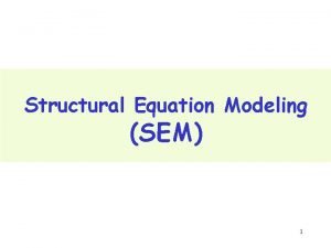 Structural Equation Modeling SEM 1 ILUSTRASI Penelitian di