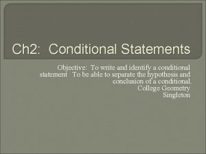 Conditional statement