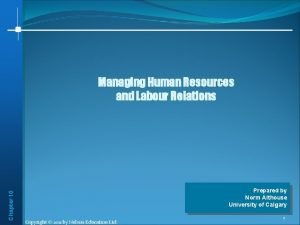 Chapter 10 managing human resources