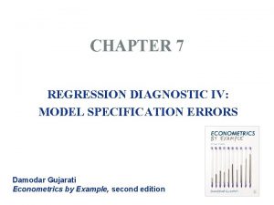 Types of specification error