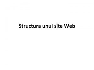 Structura unei pagini web