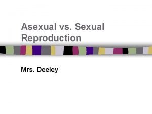 Asexual vs Sexual Reproduction Mrs Deeley I Can