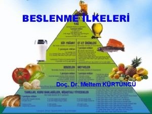 BESLENME LKELER Do Dr Meltem KRTNC BESLENME Beslenmenin