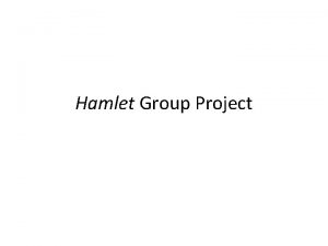 Hamlet songs project