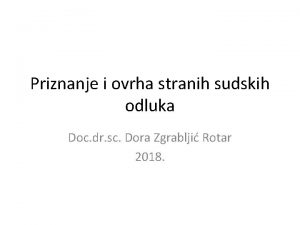 Priznanje i ovrha stranih sudskih odluka Doc dr