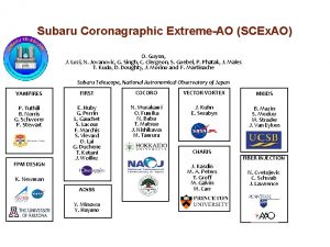 Subaru Coronagraphic ExtremeAO SCEx AO O Guyon J