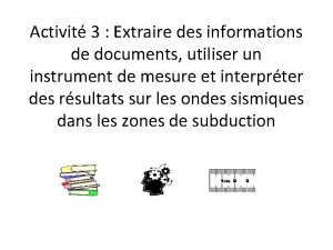 Activit 3 Extraire des informations de documents utiliser