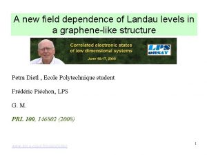 A new field dependence of Landau levels in