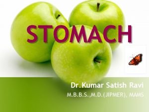 STOMACH Dr Kumar Satish Ravi M B B