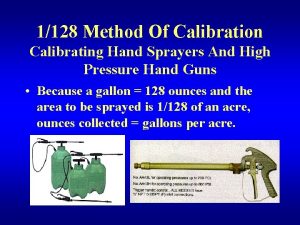 1128 Method Of Calibration Calibrating Hand Sprayers And