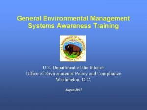 Environmental management system awareness training