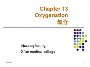 Chapter 13 Oxygenation Nursing faculty Xian medical college