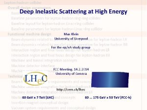 Deep Inelastic Scattering at High Energy Max Klein