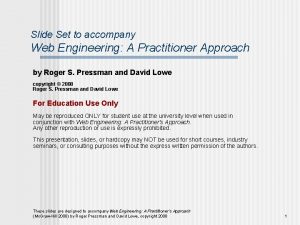 Web engineering: a practitioner's approach