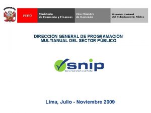 PER Ministerio de Economa y Finanzas Vice Ministro