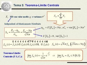 Tema 3 TeoremaLimite Centrale IID con valor medio