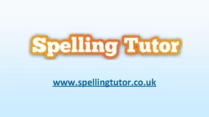 Spelling tutor online